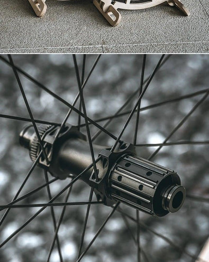 ROCKBROS Wheelset Ultralight Cycling Road Disc Carbon Wheelset  Tubeless Rim Tape 50mm Ratchet System 36T Road For Racing Bike