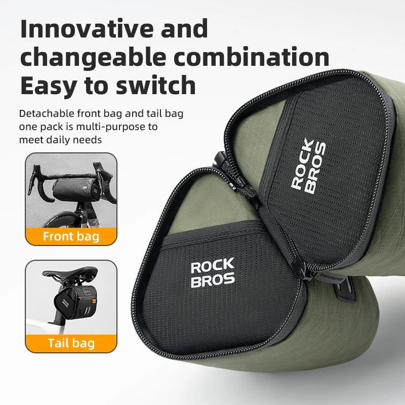 ROCKBROS Multifunctional Bike Bag Windproof Detachable Bag Large Capacity Pannier As Front Bag Tail Bag Cycling Accessories