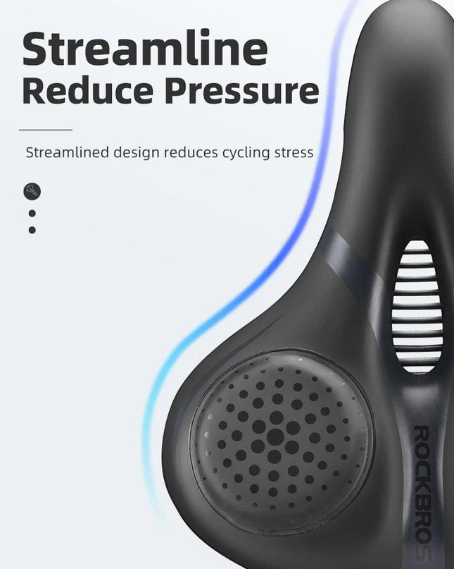 ROCKBROS Bicycle Saddle Breathable Shock Seats PU Leather Surface Cushion Rounded Hollow Cycling Seat Comfort MTB Bike Saddles