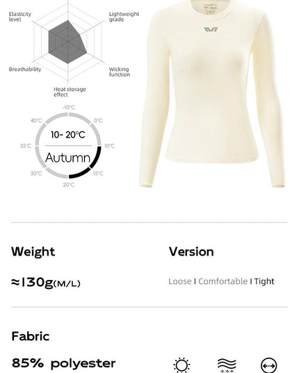 ROCKBROS TVI Series Thermal Underwear Lightweight Fleece Long Sleeve Innerwear Autumn Winter Women Tight Underwear Cycling Wear