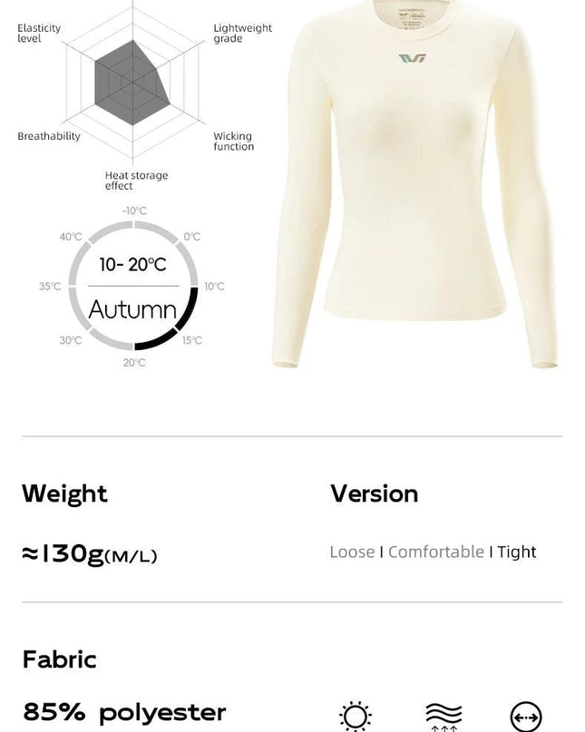 ROCKBROS TVI Series Thermal Underwear Lightweight Fleece Long Sleeve Innerwear Autumn Winter Women Tight Underwear Cycling Wear