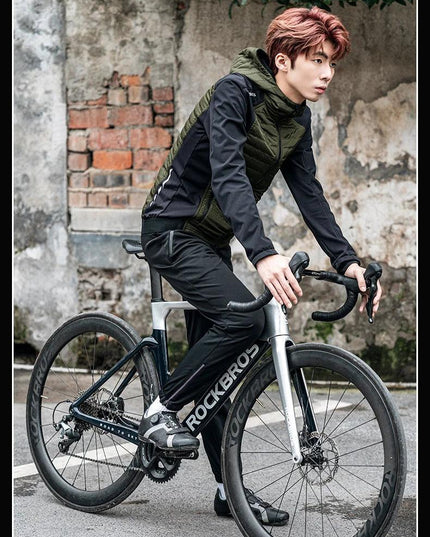ROCKBROS Warm Winter Cycling Jersey  Ultralight Down Jacket Long Sleeve Bicycle Clothing Thermal Fleece Resistant Ciclismo Coat