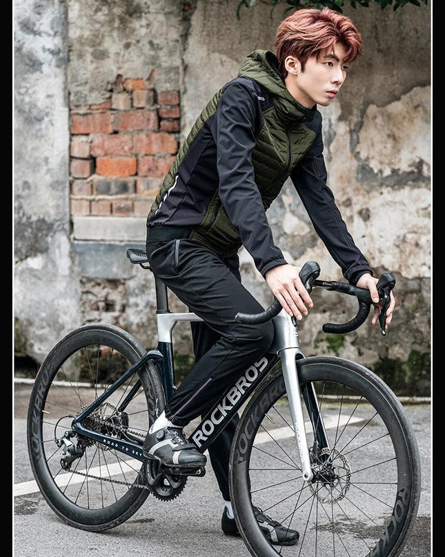 ROCKBROS Warm Winter Cycling Jersey  Ultralight Down Jacket Long Sleeve Bicycle Clothing Thermal Fleece Resistant Ciclismo Coat