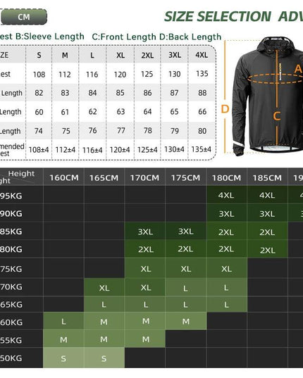 ROCKBROS Raincoat Cycling Waterproof Jacket Lightweight Motorcycle Rain Coat Breathable Reflective Hooded Outdoor Windbreaker