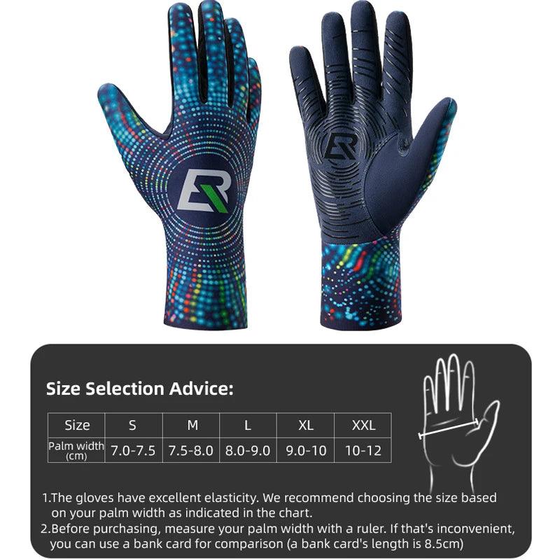 ROCKBROS Cycling Gloves Winter Warm Fleece Long Finger Gloves Mountain Road Cycling Gloves Full Finger Lengthened Wrist Guards