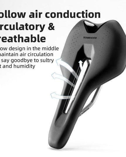 ROCKBROS Ultralight Bicycle Saddle Hollow Breathable Shock-Absorption Nylon MTB Road Bicycle Saddle Chrome Molybdenum Steel Seat
