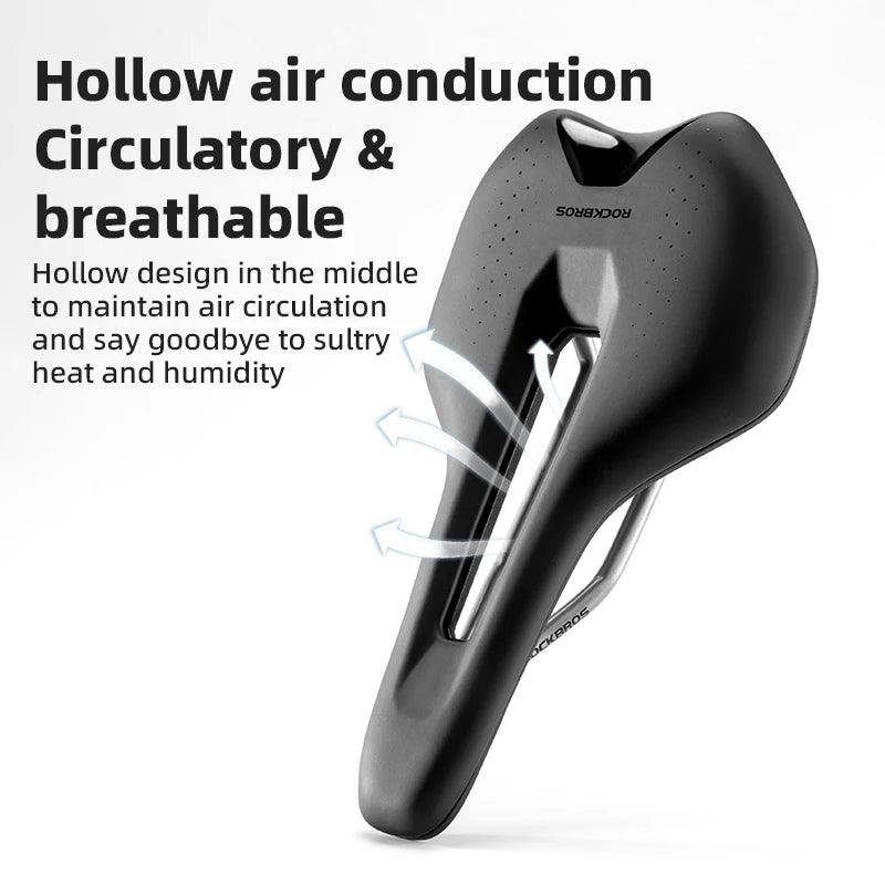 ROCKBROS Ultralight Bicycle Saddle Hollow Breathable Shock-Absorption Nylon MTB Road Bicycle Saddle Chrome Molybdenum Steel Seat