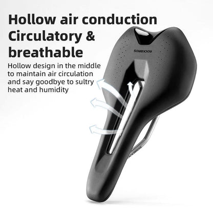 ROCKBROS Ultralight Bicycle Saddle Hollow Breathable Shock-Absorption Nylon MTB Road Bicycle Saddle Chrome Molybdenum Steel Seat