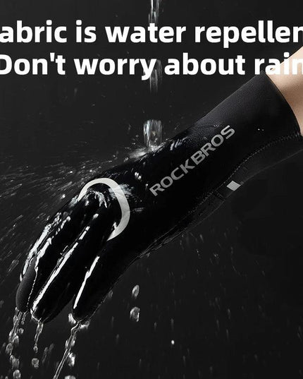 ROCKBROS Winter Warm Gloves Windproof Waterproof Bicycle Sports Mitten Warm Fleece Gloves Non-slip Motorcycle Ski Riding Gloves