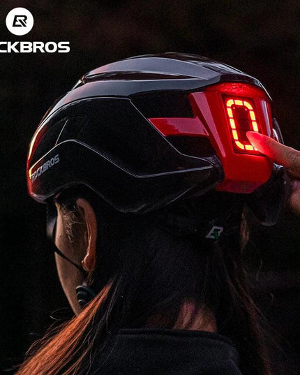 ROCKBROS Bicycle Light Helmet Type-C Charging Cycling Helmet Rechargeable Adjustable MTB Safely Mountain Road Scooter Helmet