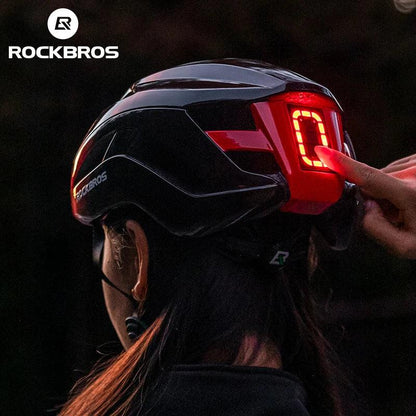 ROCKBROS Bicycle Light Helmet Type-C Charging Cycling Helmet Rechargeable Adjustable MTB Safely Mountain Road Scooter Helmet