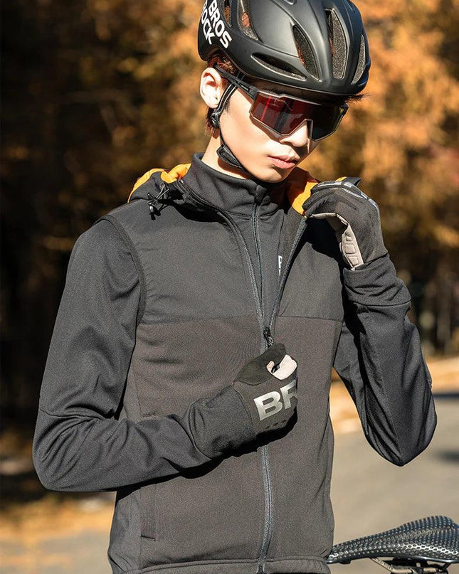 ROCKBROS Winter Warm Cycling Vest Thermal Fleece Windproof Cycling Jacket Winter Outdoor Sports Warm Vest for Men Women Running
