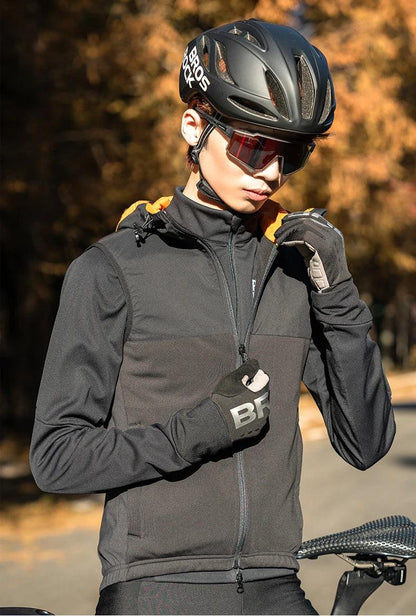 ROCKBROS Winter Warm Cycling Vest Thermal Fleece Windproof Cycling Jacket Winter Outdoor Sports Warm Vest for Men Women Running