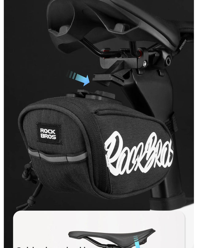 ROCKBROS Bicycle Seat Bag Lightweight Bike Saddle Bag for Cycling Essentials Reflective Rear Pack Wear-Resistant Bag