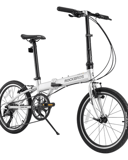 ROCKBROS 20 inch Folding Bike with Shimano 8-speed Aluminium Alloy Frame V Brake Lightweight Adult Unisex Adjustable Bike