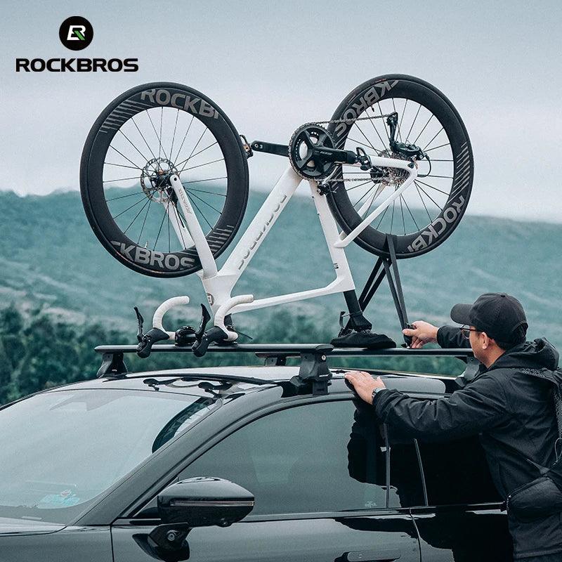 ROCKBROS Portable Bike Bicycle Rack Stand MTB Road Bike Travel Bicycle Roof Racks Carrier Quick Install Inverted Bike Roof Rack