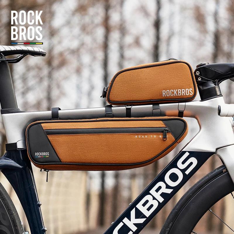 ROCKBROS ROAD TO SKY Cycling Bag Large Capacity Bicycle Front Tube Bag Long Distance Riding Head Beam Hanger Bag Bike Accessory