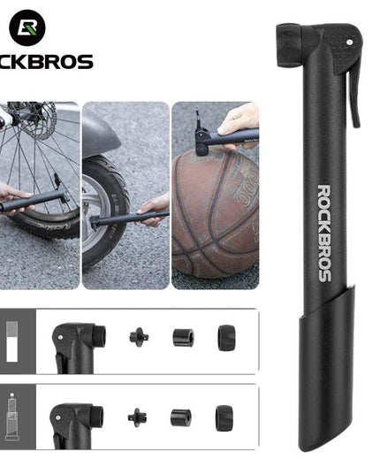 ROCKBROS Bike Pump 80PSI Schrader Presta Valve Bicyle Pump MTB Road Mini Portable Air Inflator nylon Cycling Pump Accessories