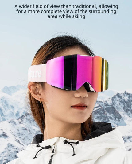Qunature Ski Goggles Large Frame Snowboard Snow Goggles Double Layers UV400 Anti-fog Ski Glasses Skiing Outdoor Sport Eyewear