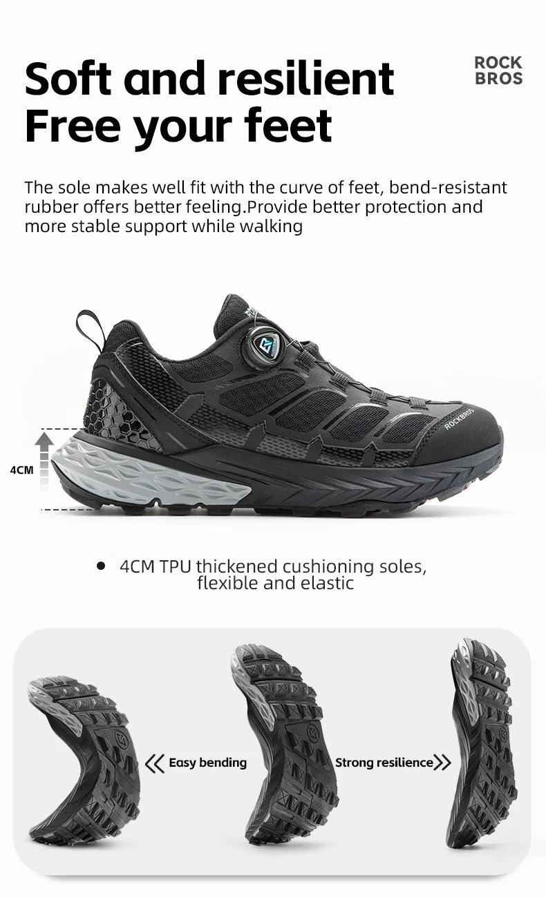 ROCKBROS Sports Shoes Men Cycling Outdoor Activity Footwear Soft Breathable Shoes Women Hiking Climbing Camping Non-slip Sneaker