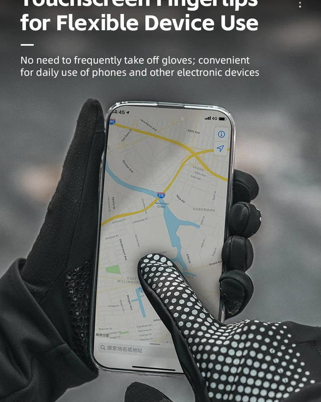 ROCKBROS Full Finger Gloves Sports Breathable Touch Screen Gloves MTB Road Bike Non-slip Gloves Cycling Lengthened Wrist Outdoor