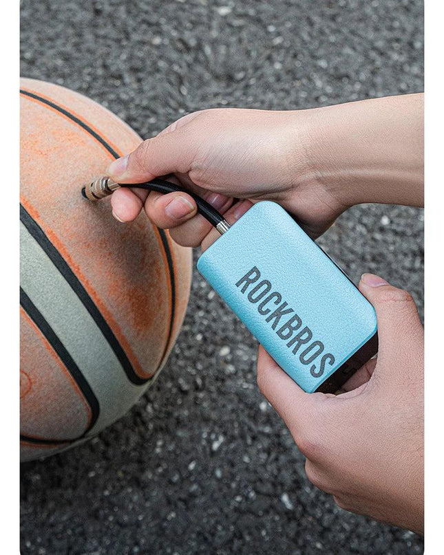 ROCKBROS Mini Electric Air Pump 20PSI Inflator for Balls Portable Type-C Rechargeable Inflator LED Digital Display Compressor