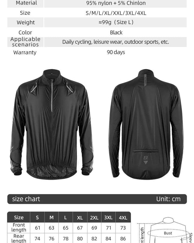 ROCKBROS Cycling Jacket Skin Clothing Ultralight Breathable Nylon Sunscreen Sportswear Sweat-absorbent Outwear Men Women Casual