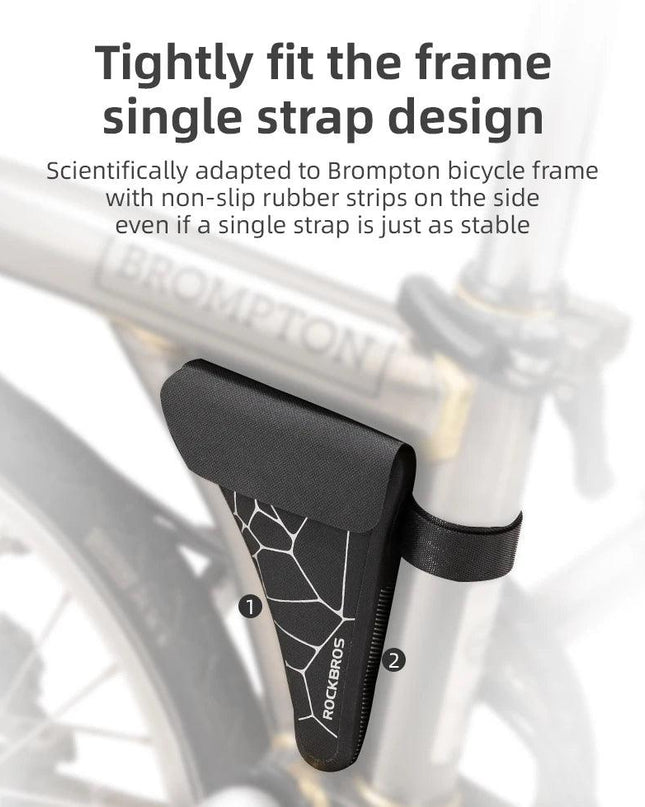 ROCKBROS Folding Bicycle Waterproof Triangle Bags for Brompton Bike 0.32L Portable Mini Brompton Bag Outdoor Bike Accessories