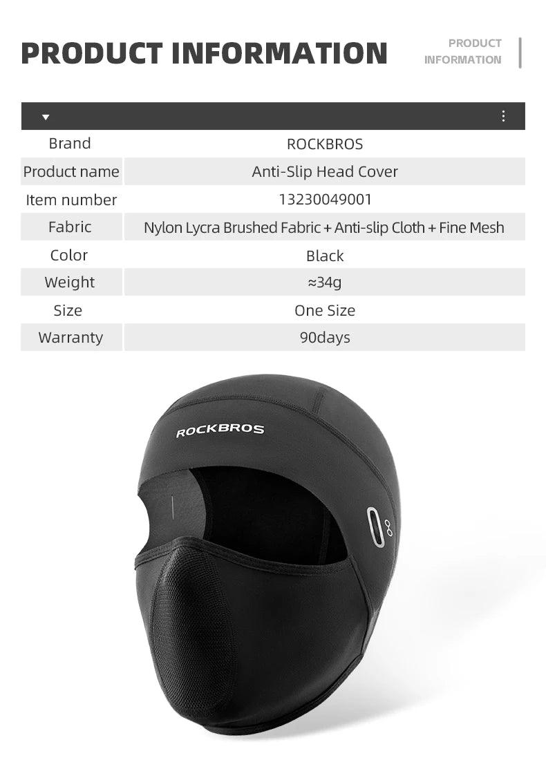 ROCKBROS Warm Windproof Cycling Cap Full Face Mask Fleece Thermal Helmet Head Cover Balaclava Ski Bicycle Motorcycle Head Hat