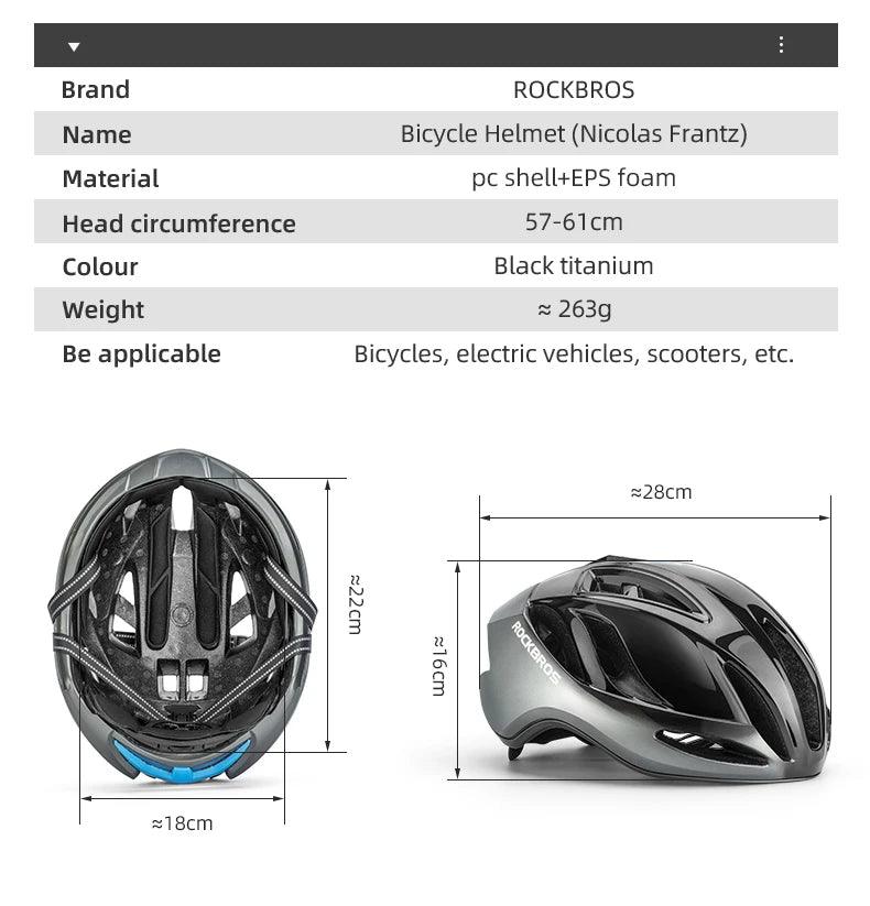 ROCKBROS Bicycle Helmet Cap Integrally-molded Helmet Ultralight Outdoor Safety Riding Race Bike Helmet Casco Ciclismo 57-61cm