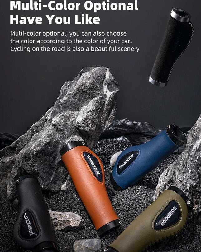 ROCKBROS Cycling Handlebar MTB Bicycle Grips  Bike Double Lock Rubber Grips Anti-skid Shock-absorbing Soft Bike Accessories