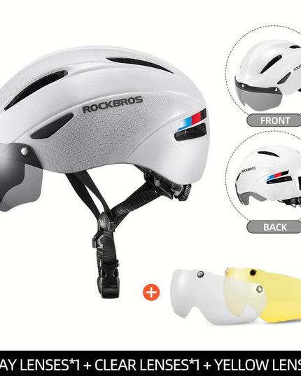 ROCKBROS Bicycle Helmet Cycling LED Light Rechargeable Cycling Helmet Mountain Road Bike Helmet Sport Safe Hat For Man