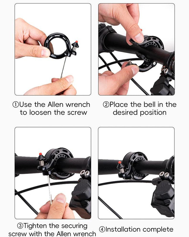 ROCKBROS Bicycle Bell MTB Road Cycling Horn Bike Handlebar Bell Q-Type Hidden Bell Safety Rainproof Anti-Slip Bike Accessories