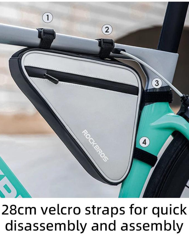 ROCKBROS Bicycle Bag Portable Triangle Bag Reflective Bike Tube Bag Cycling Frame Bag Outdoor Sports Bike Pannier Accessories
