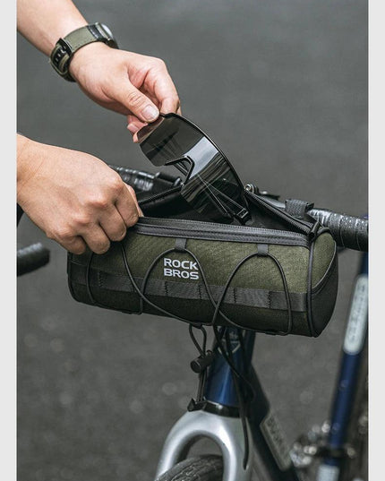 ROCKBROS Bicycle Bag Front Portable Handlebar Pannier 2L Big Capacity Multifunctional Shoulder Bag Reflectice Tube Bike Bag