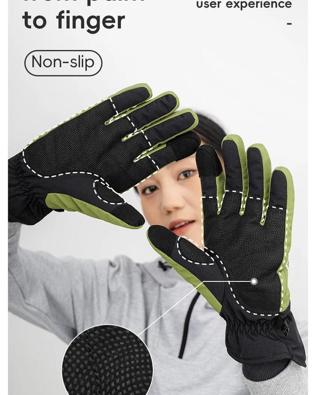 ROCKBROS Winter Ski Gloves Waterproof Snow Keep Warm Windproof Gloves Snowboard Gloves Touch Screen Fleece Motor Riding Gloves