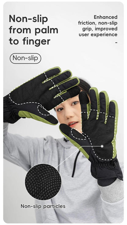 ROCKBROS Winter Ski Gloves Waterproof Snow Keep Warm Windproof Gloves Snowboard Gloves Touch Screen Fleece Motor Riding Gloves