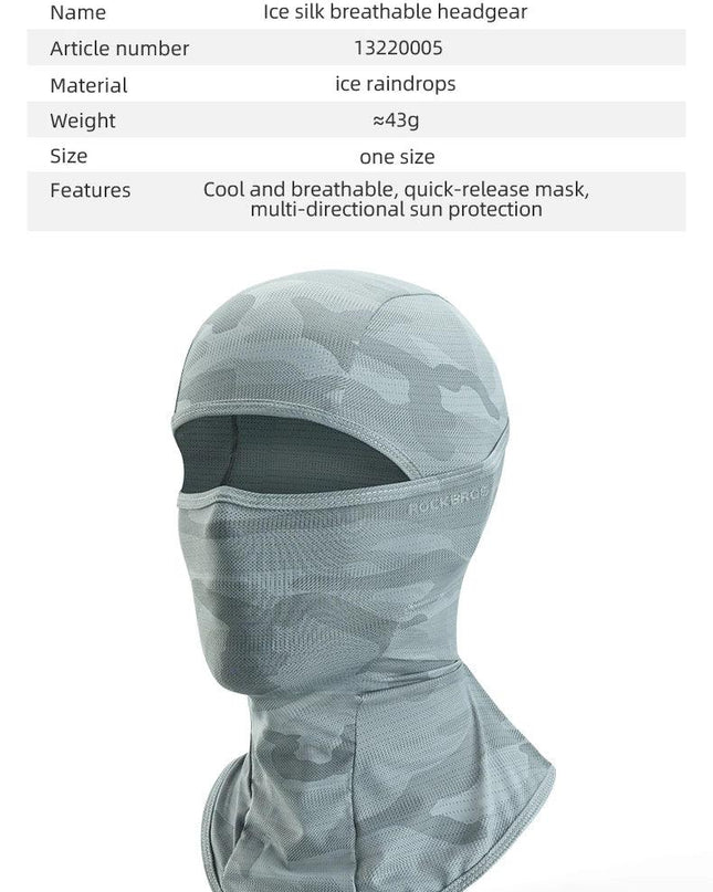 ROCKBROS Full Face Mask UV Sun Protection Cycling Mask Summer Balaclava Hat Bike Scarf Breathable Outdoor Motorcycle Face Masks