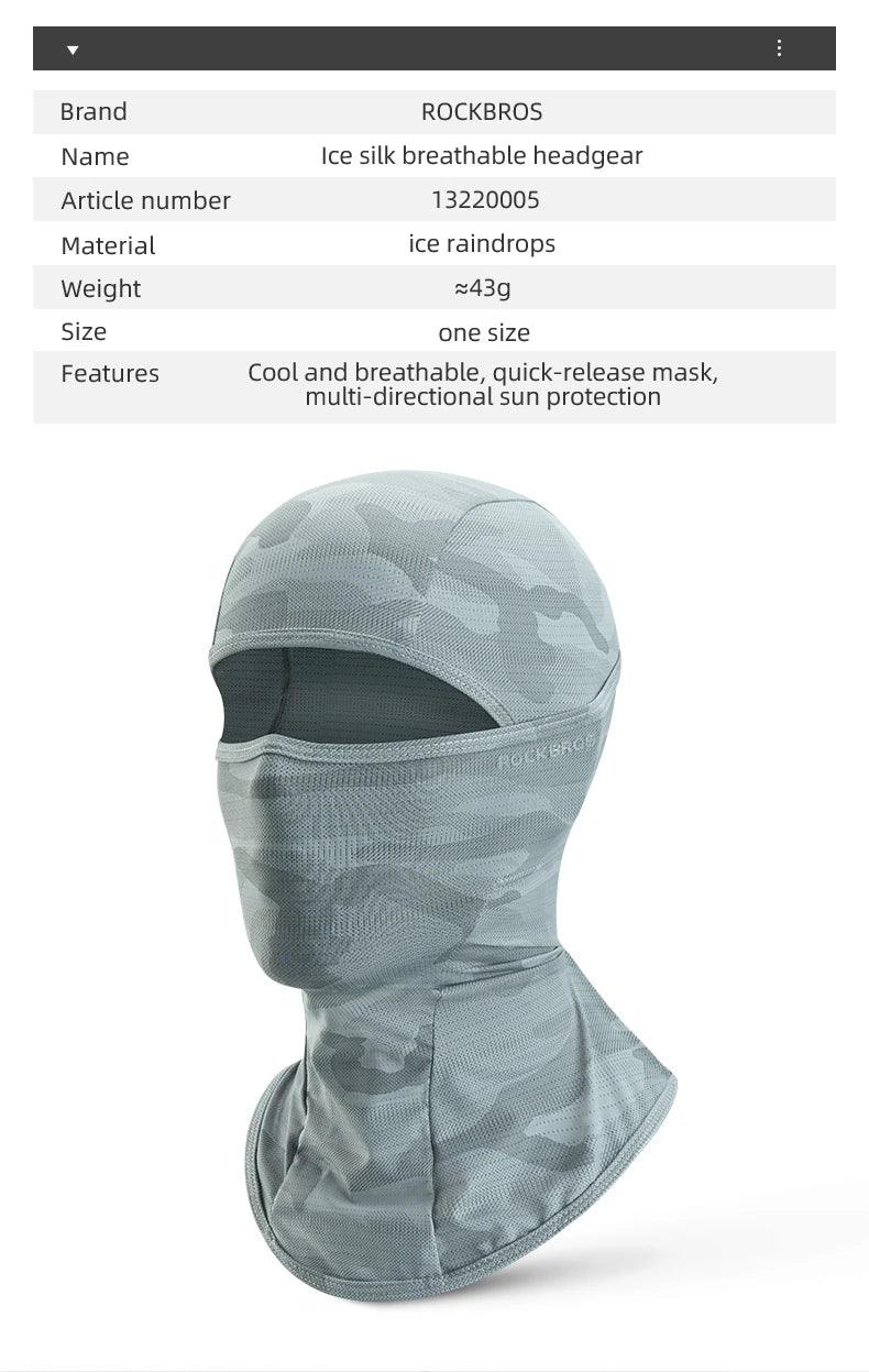 ROCKBROS Full Face Mask UV Sun Protection Cycling Mask Summer Balaclava Hat Bike Scarf Breathable Outdoor Motorcycle Face Masks