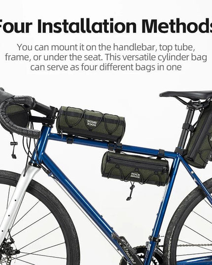 ROCKBROS Bicycle Bag Front Portable Handlebar Pannier 2L Big Capacity Multifunctional Shoulder Bag Reflectice Tube Bike Bag