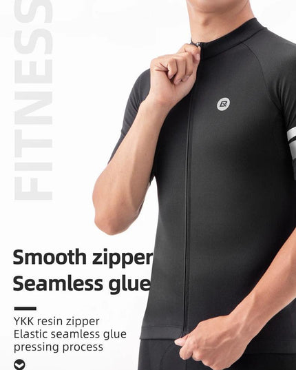 ROCKBROS Cycling Jersey Men Breathable Shirt Summer Jersey Clothes Bicycle Quick Dry Clothing Anti-UV Reflective Short Sleeve