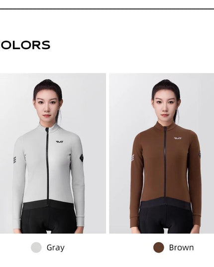 ROCKBROS Windbreak Cycling Jacket for Woman Winter Fleece Warm Women's Bicycle Jersey Professional Bicycle Training Clothing MTB