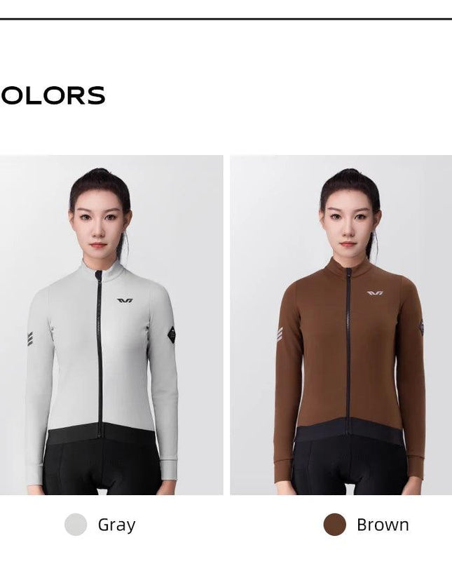 ROCKBROS Windbreak Cycling Jacket for Woman Winter Fleece Warm Women's Bicycle Jersey Professional Bicycle Training Clothing MTB