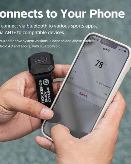 ROCKBROS Heart Rate Strap AND Bluetooth Chest Strap Arm Wrist Strap Training Heart Rate Monitor Magnetic Charging Technology