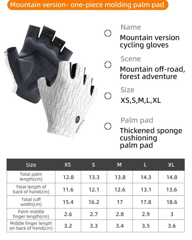 ROCKBROS Cycling Gloves Sunscreen Breathable MTB Road Bike Gloves Shock Absorption Non-slip Gloves Outdoor Thickened Palm Pad