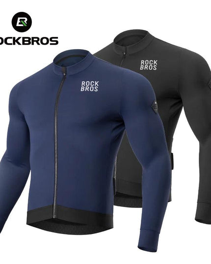 ROCKBROS Winter Cycling Jacket Fleece Warm Winter Thickened Long Sleeved Trousers Suit Cycling Outdoor Sportswear Ciclismo