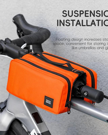 ROCKBROS Bicycle Top Tube Bag 2L Capacity Scratch-Resistant Road Mountain Bike Frame Bag Cycling Tools Bag Stable Elastic Band