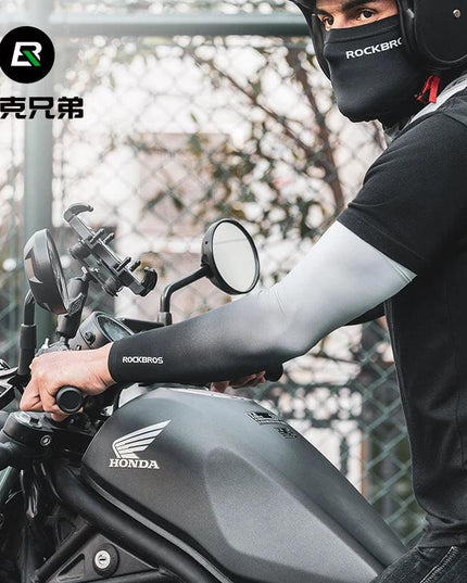 ROCKBROS Arm Sleeves Ice Silk Sports Cycling Arm Sleeves Cover Sun UV Protection Breathable Outdoor Running Fitness Equipment