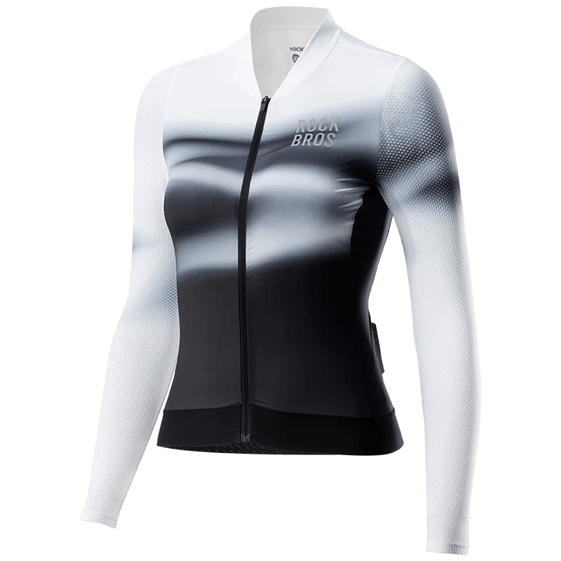 ROCKBROS Cycling Jersey Breathable Men Women Quick Dry Long-sleeved Shirt Windproof Spring/Summer Riding Clothing with YKK zippe