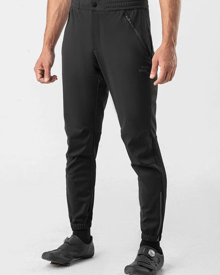 ROCKBROS Winter Thick Fleece Pants Windproof Cycling Pants Men Outdoor Camping Thermal Warm Casual Pants Ski Trousers Sweatpants